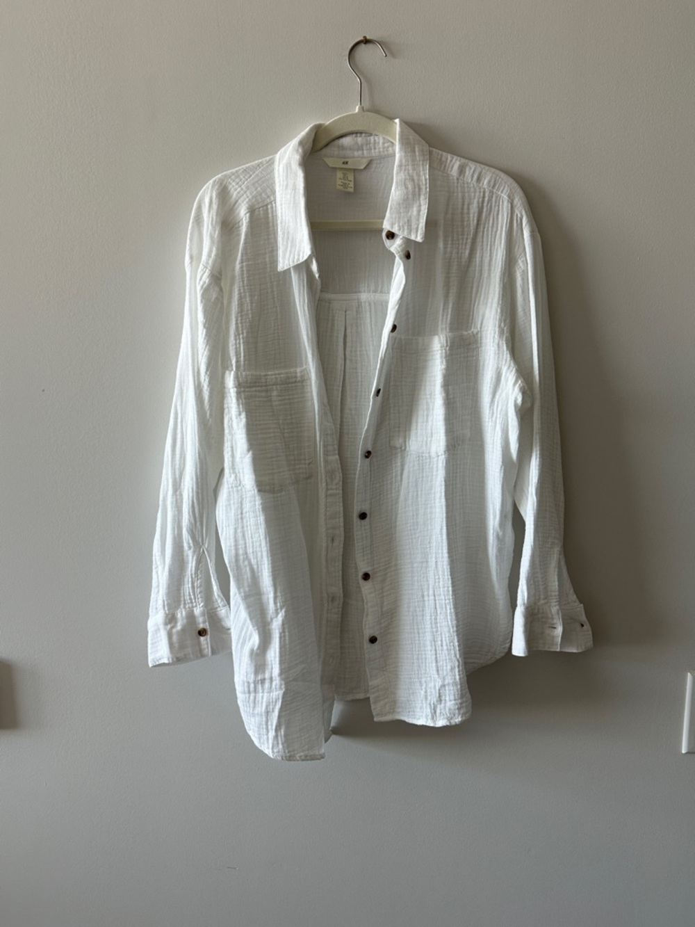H&M White Lightweight Gauze Shirt